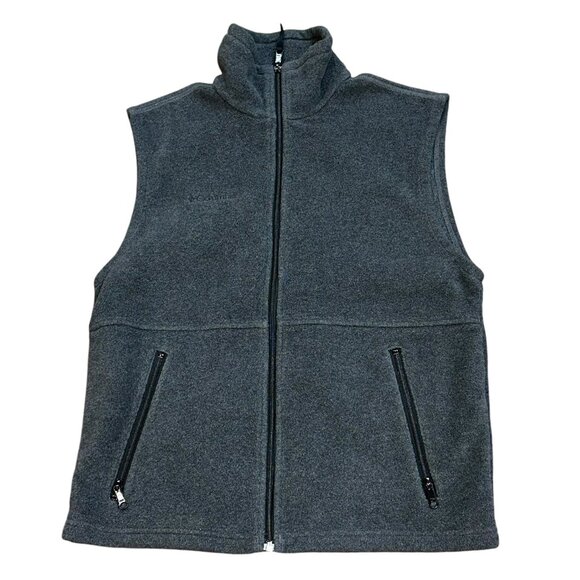Columbia Grey Fleece Full Zip Fleece Vest‎ Size Small Winter Fall Outdoor - Picture 1 of 8
